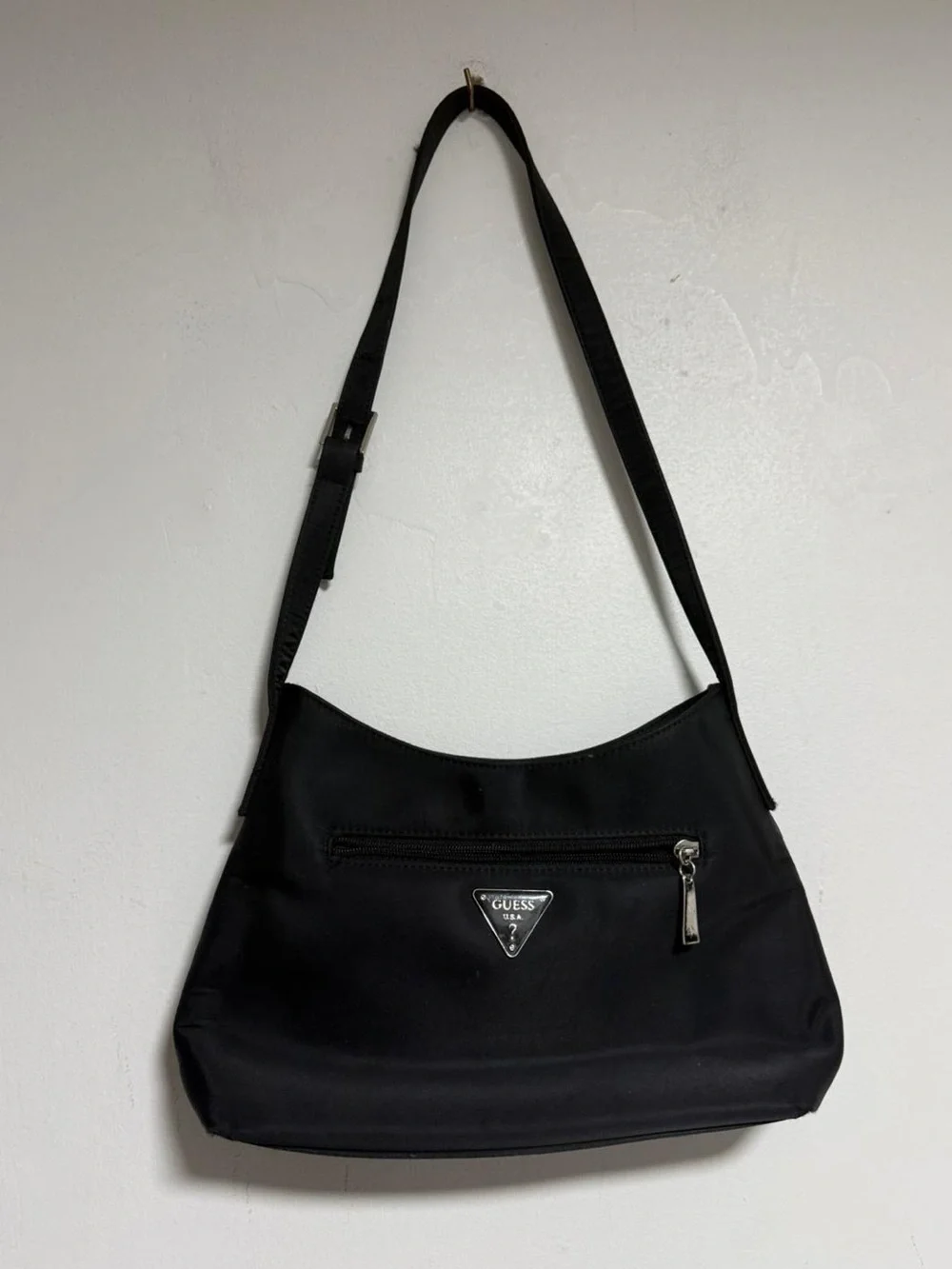Guess Black Nylon Y2K Baguette Shoulder Bag Adjustable Strap - Picture 2 of 11